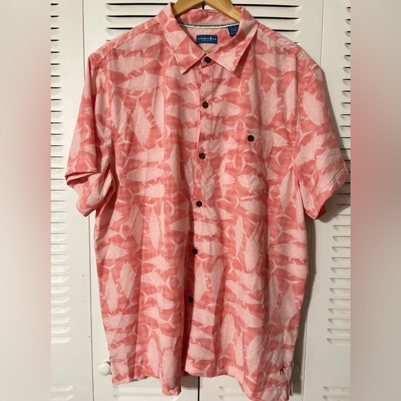 CARIBBEAN JOE ISLAND SUPPLY CO.  MEN'S SHORT SLEEVES SHIRT PINK SIZE XXL - Picture 12 of 15